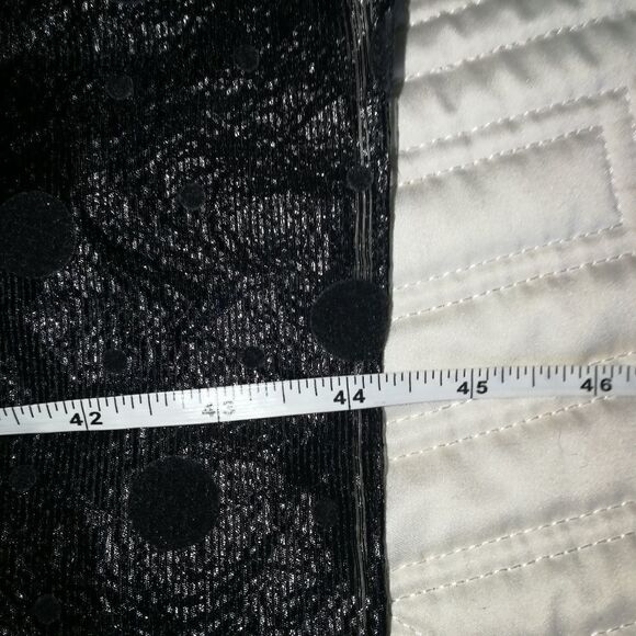 Vintage HOLT RENFREW 80 English Black Velvet & Silky Dots Cocktail Dress Medium - Picture 11 of 15